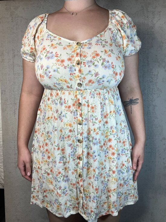 SO Goods For Life Dresses & Skirts - Y2k Puff Sleeve Floral Dress Size L Babydoll Coquette